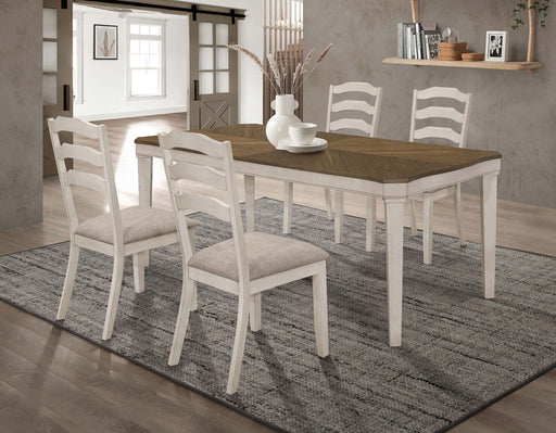 Ronnie Starburst Dining Table Set Khaki and Rustic Cream image