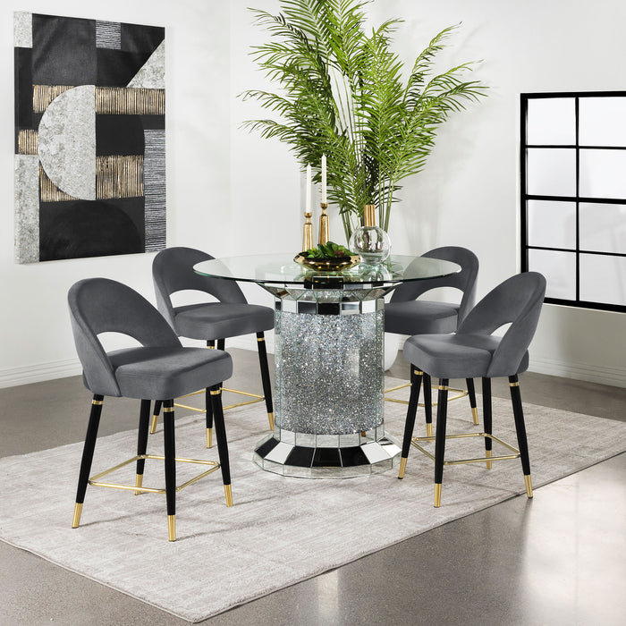 Ellie 5-piece Pedestal Counter Height Dining Room Set