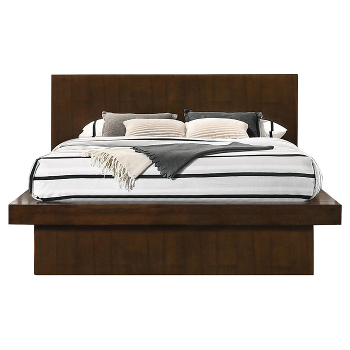 Jessica Eastern King & Queen Platform Bed with Rail Seating Cappuccino