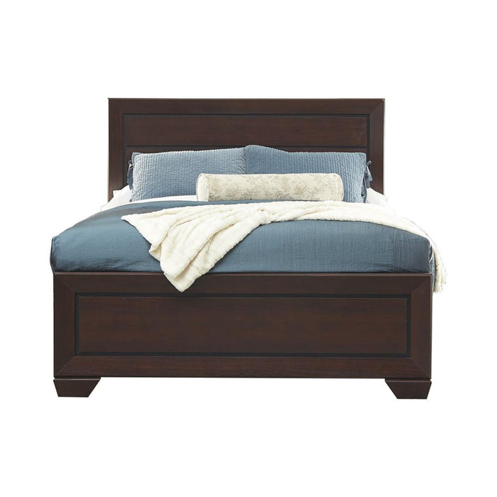 Kauffman California King, Eastren King, & Queen Panel Bed Dark Cocoa - American Home Express Outlet (San Antonio, TX)