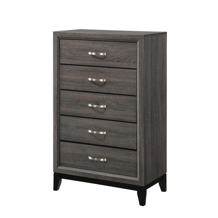 Watson 5-drawer Chest Grey Oak and Black - American Home Express Outlet (San Antonio, TX)