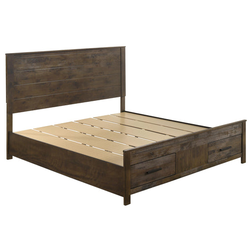 Woodmont Eastern King Storage Bed Rustic Golden Brown image