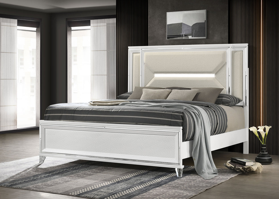 Marmore Panel Bed with LED Lighting - American Home Express Outlet (San Antonio, TX)