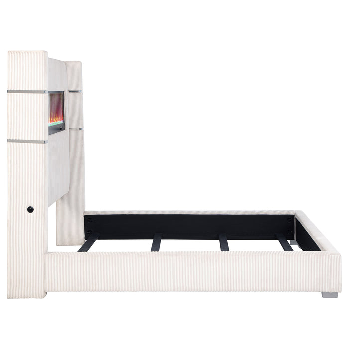 Tisdall Wingback Bed with Flame Visualizer - American Home Express Outlet (San Antonio, TX)