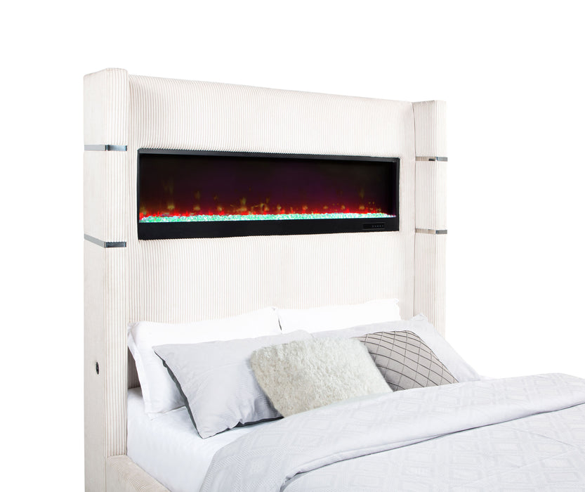 Tisdall Wingback Bed with Flame Visualizer - American Home Express Outlet (San Antonio, TX)
