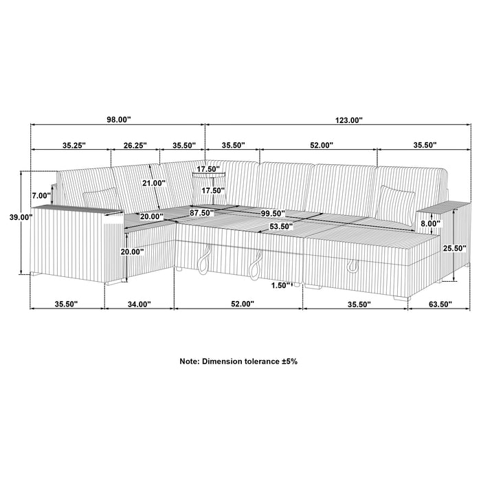 Devonshire Pull-Out Sleeper Sectional Sofa - American Home Express Outlet (San Antonio, TX)