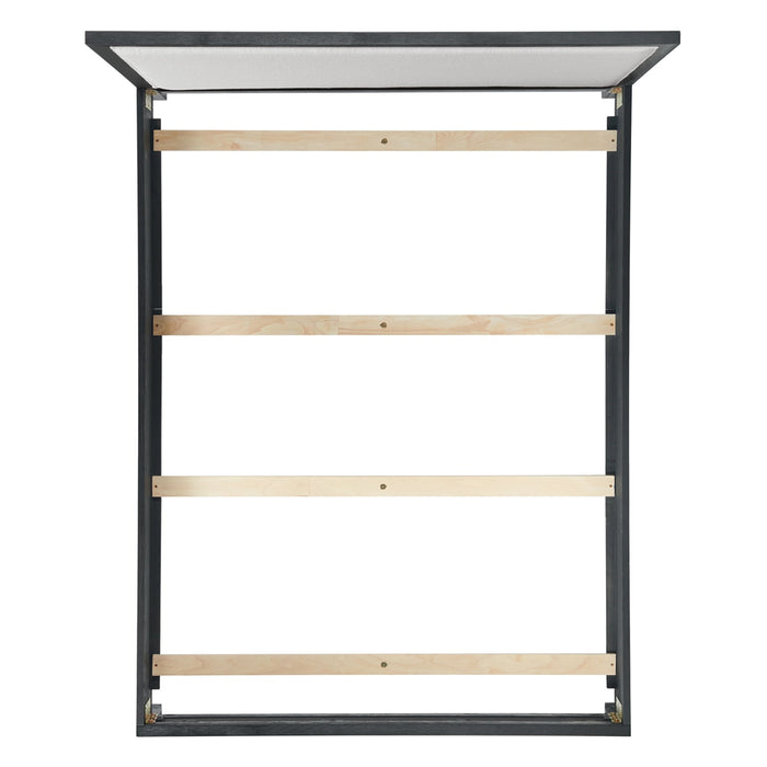 Elements International Versailles King Upholstered Panel Bed in Black