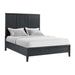 Elements International Versailles King Wooden Panel Bed with Low Footboard in Black image