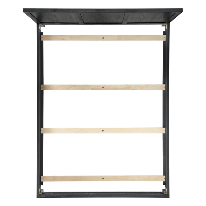 Elements International Versailles Queen Wooden Panel Bed with Low Footboard in Black