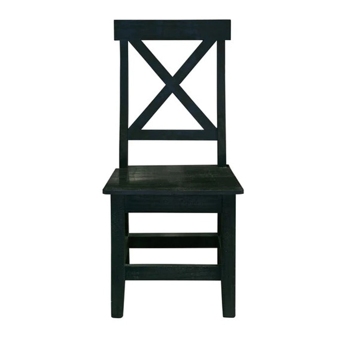 Elements International Britton Wooden Side Chair (Set of 2) in Charcoal