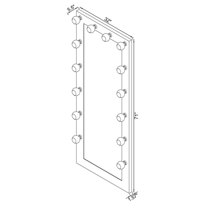 Zayan Floor Mirror with LED Lighting - American Home Express Outlet (San Antonio, TX)