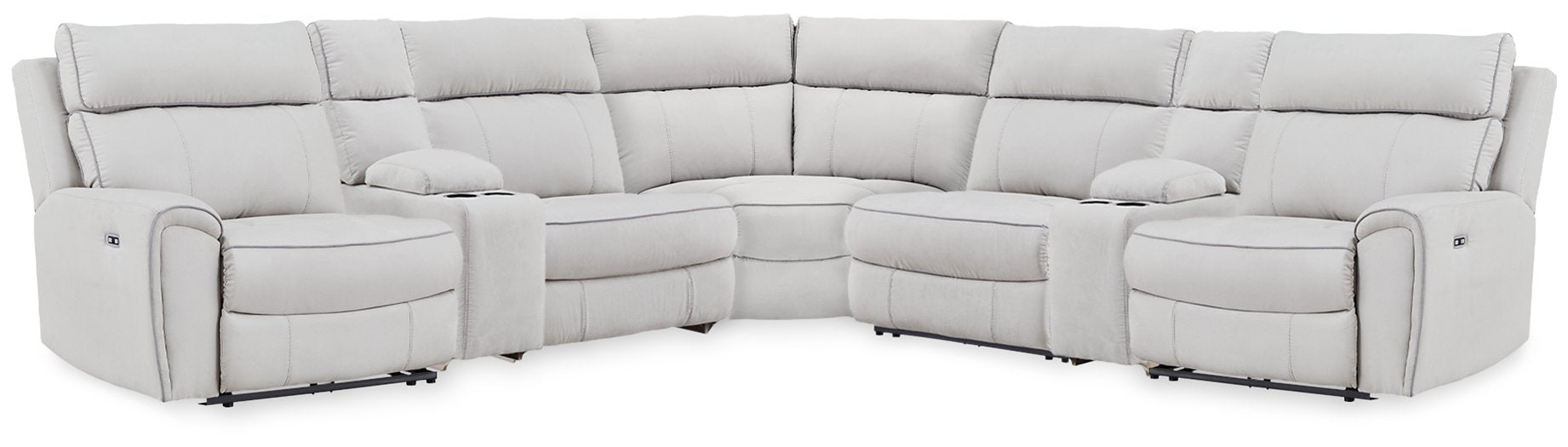 Social Pointe Reclining Sectional with Storage Consoles - American Home Express Outlet (San Antonio, TX)