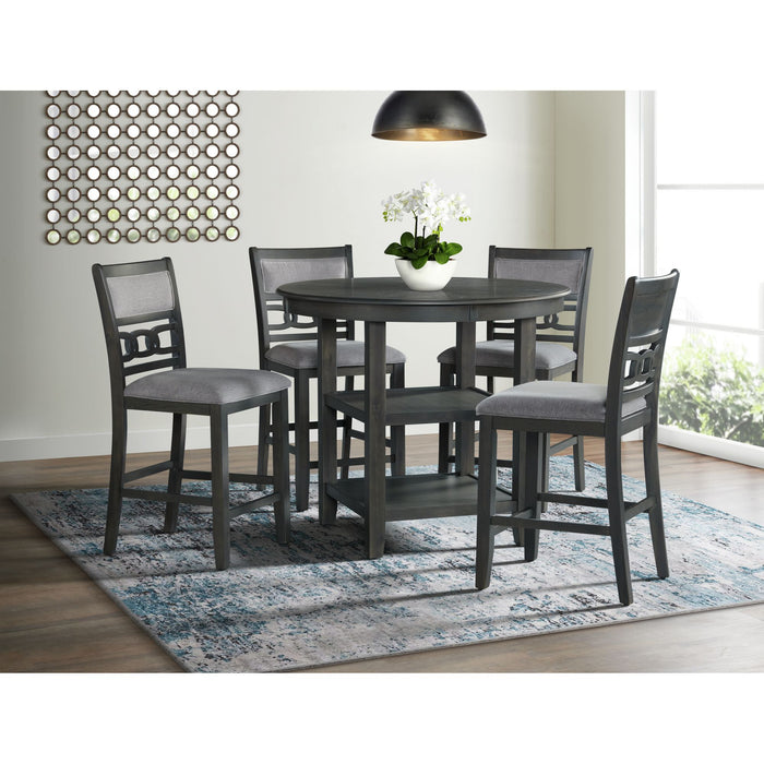 Amherst Counter Height Dining Set in Grey-Table & Four PU Chairs