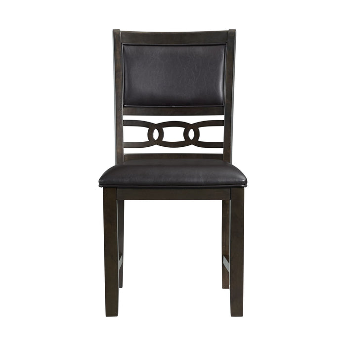 Amherst Dining Side Chair W/PU Cushion Side Stretcher Dark Finish (2 Per Pack) - American Home Express Outlet (San Antonio, TX)