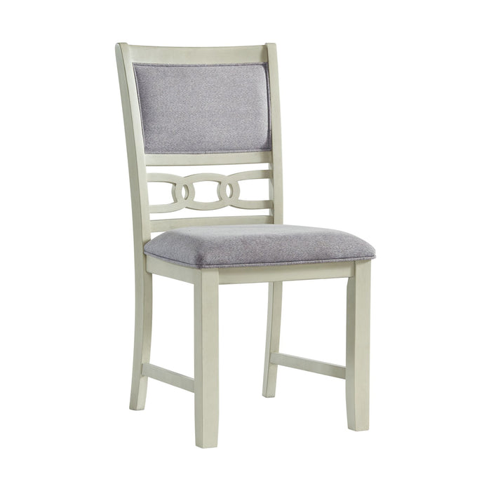 Amherst Dining Side Chair W/Fabric Cushion Side Stretcher White Finish (2 Per Pack) - American Home Express Outlet (San Antonio, TX)