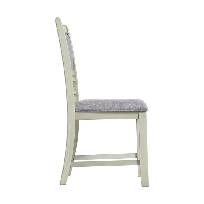 Amherst Dining Side Chair W/Fabric Cushion Side Stretcher White Finish (2 Per Pack) - American Home Express Outlet (San Antonio, TX)
