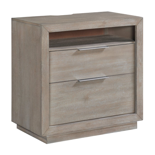 Arcadia 2-Drawer Nightstand with USB in Grey - American Home Express Outlet (San Antonio, TX)