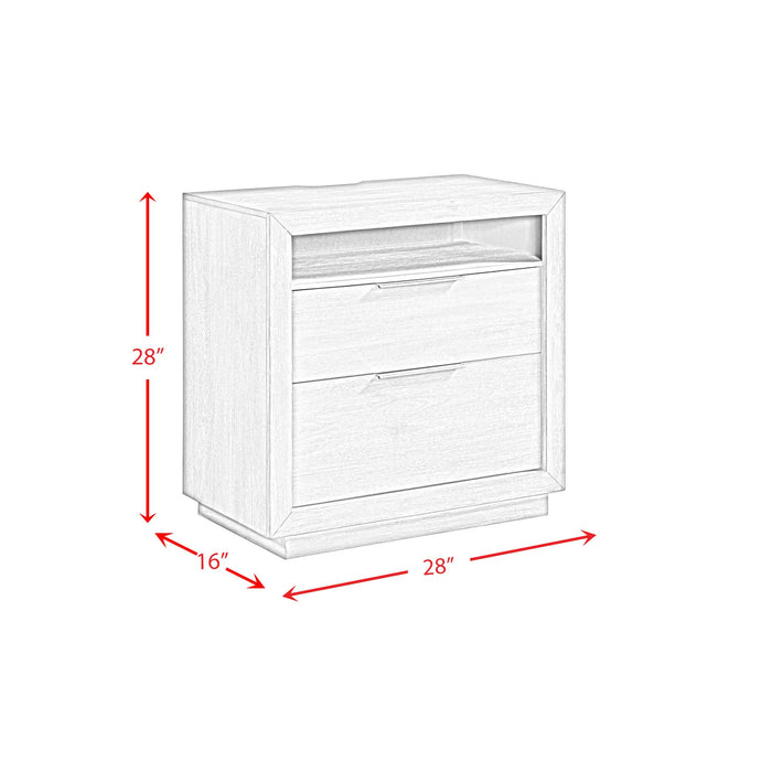 Arcadia 2-Drawer Nightstand with USB in Grey - American Home Express Outlet (San Antonio, TX)