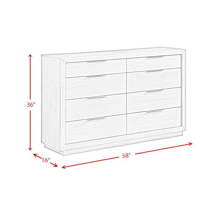 Arcadia 8-Drawer Dresser in Grey