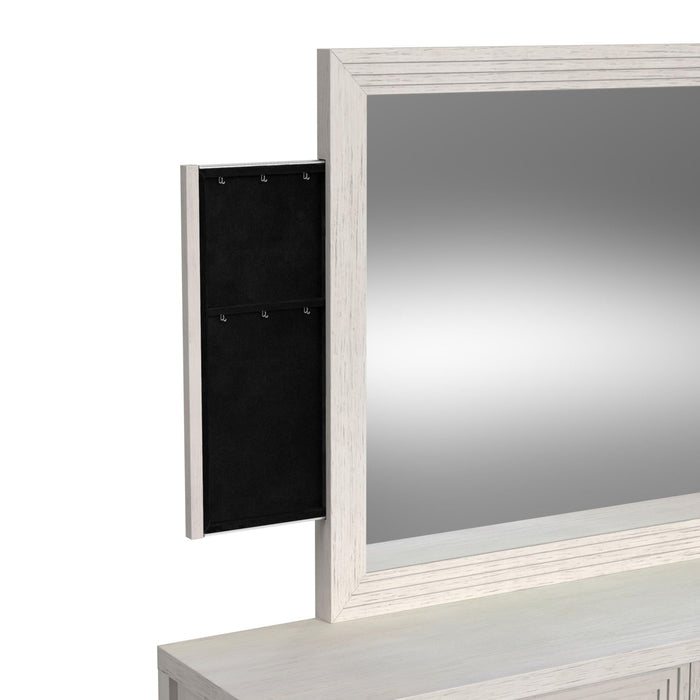 Avalanche Dresser and Mirror Set in Antique White