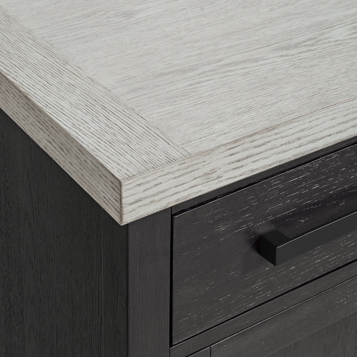 Axel Server in Light Grey and Espresso