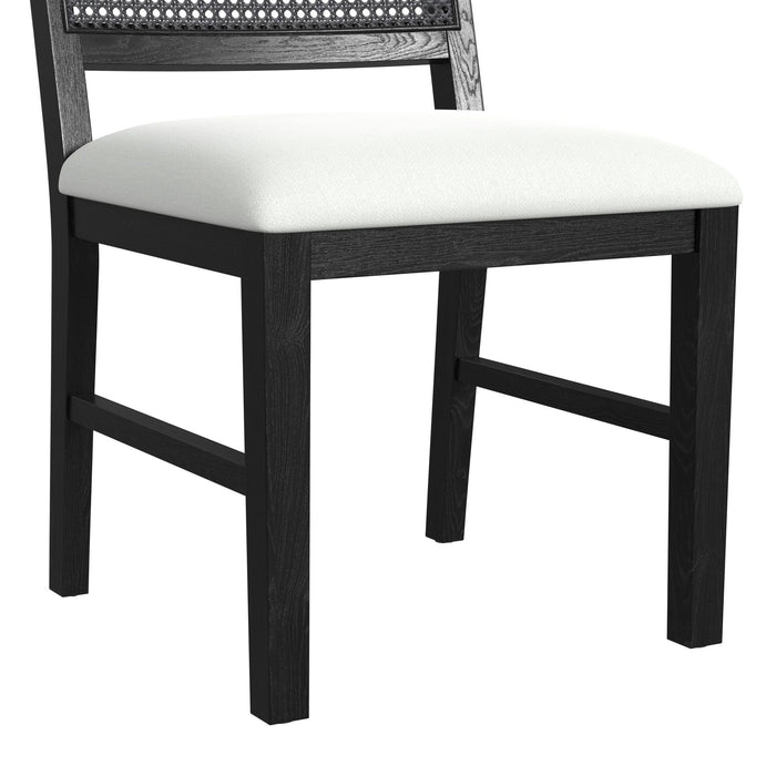 Bahama Breeze Dining Chair with White Fabric in Black (2 Per Carton) - American Home Express Outlet (San Antonio, TX)