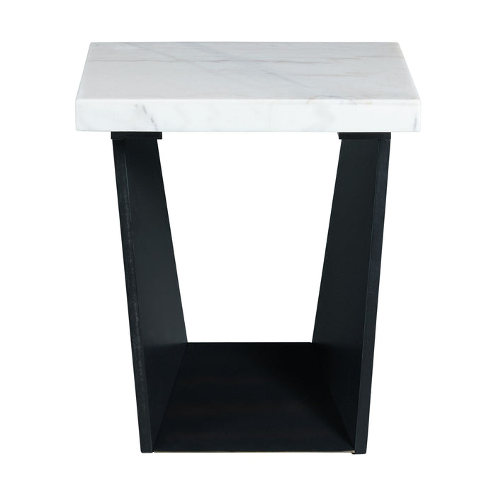 Beckley End Table Complete in White Marble Top - American Home Express Outlet (San Antonio, TX)
