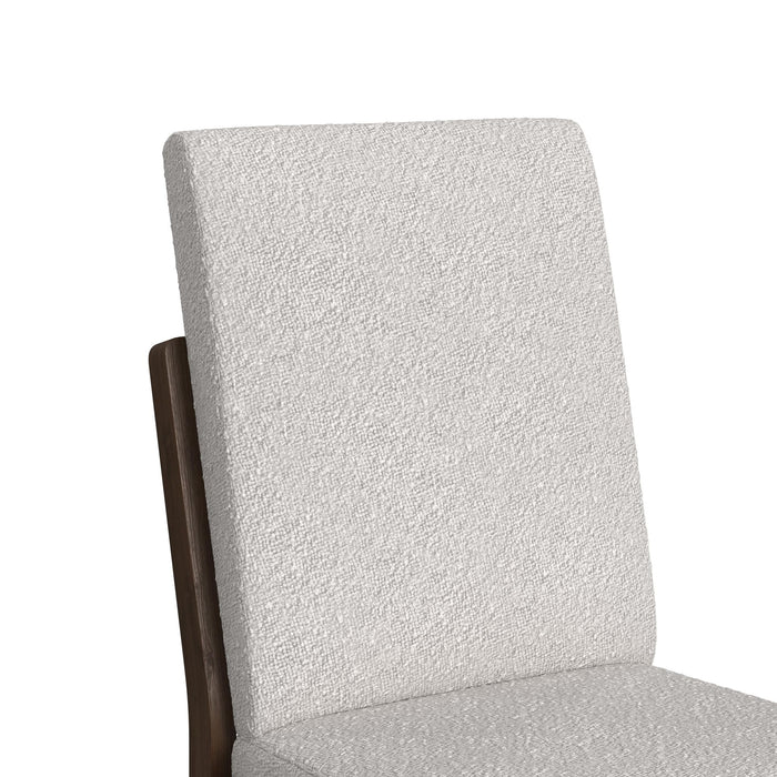 Brisbane Dining Side Chair with Boucle Beige Fabric in Brown (2 Per Carton)