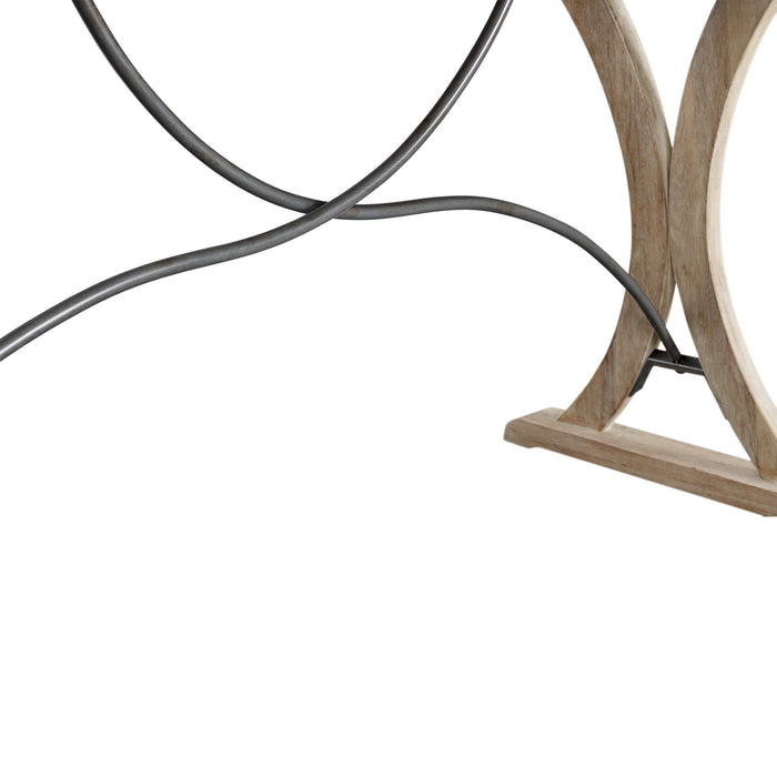 (D680-33) Callista- Folding Top Dining Table- Beach/Natural Metal