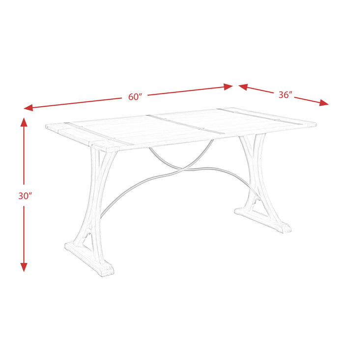 (D680-33) Callista- Folding Top Dining Table- Beach/Natural Metal