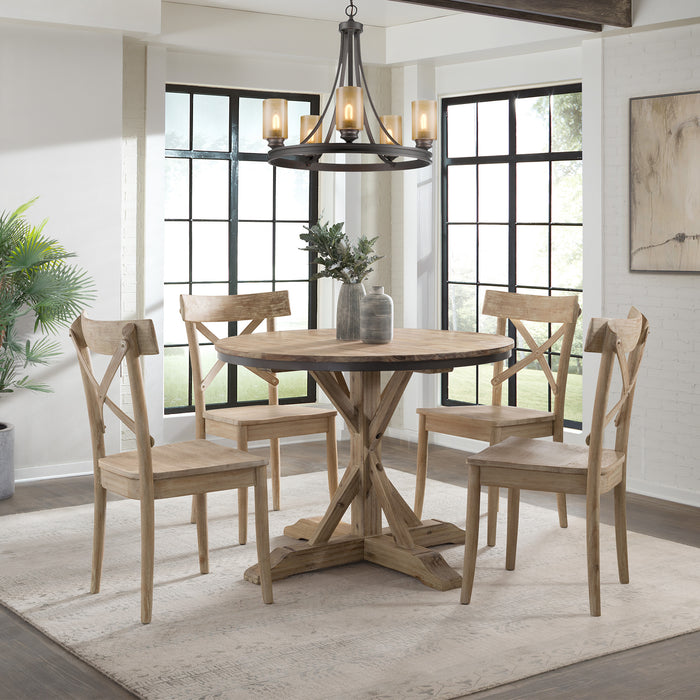 Callista Round Standard Height 5PC Dining Set-Table and Four Chairs - American Home Express Outlet (San Antonio, TX)