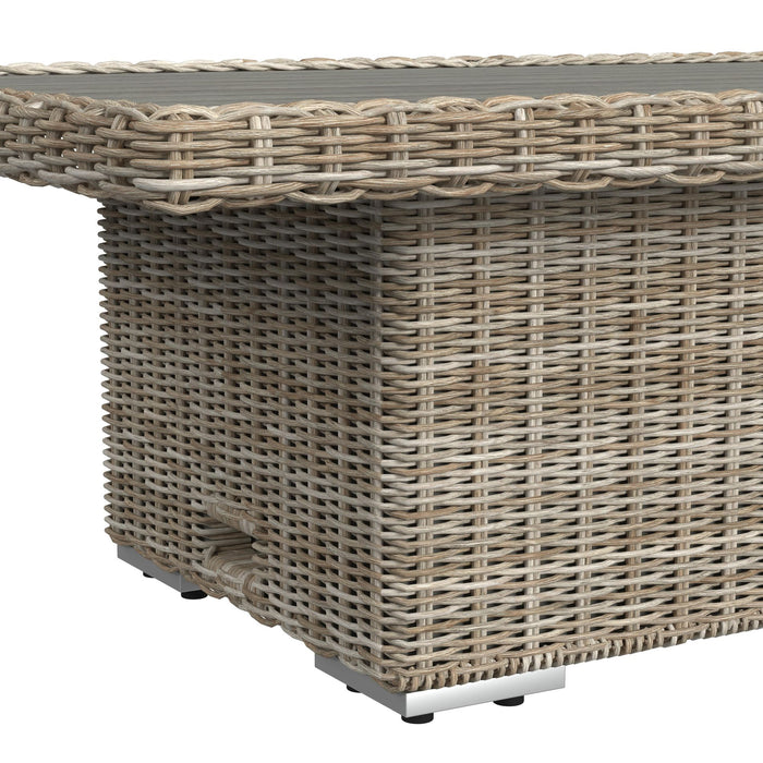 Carmona 6PC Conversion Set in Natural and Olefin Beige with Ottoman