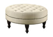 Elchin Round Upholstered Tufted Ottoman Oatmeal - American Home Express Outlet (San Antonio, TX)