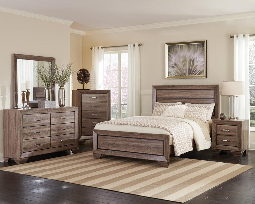 Kauffman California King, E.king, & Queen Panel Bed Washed Taupe - American Home Express Outlet (San Antonio, TX)