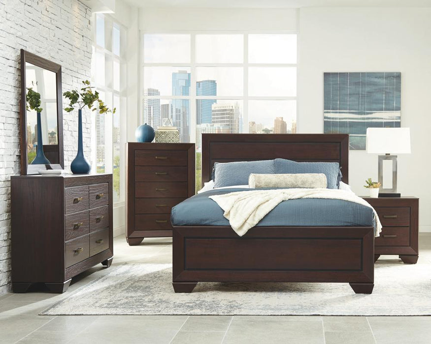 Kauffman California King, Eastren King, & Queen Panel Bed Dark Cocoa - American Home Express Outlet (San Antonio, TX)
