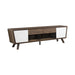 Alvin 2-drawer TV Console Dark Walnut and Glossy White - American Home Express Outlet (San Antonio, TX)