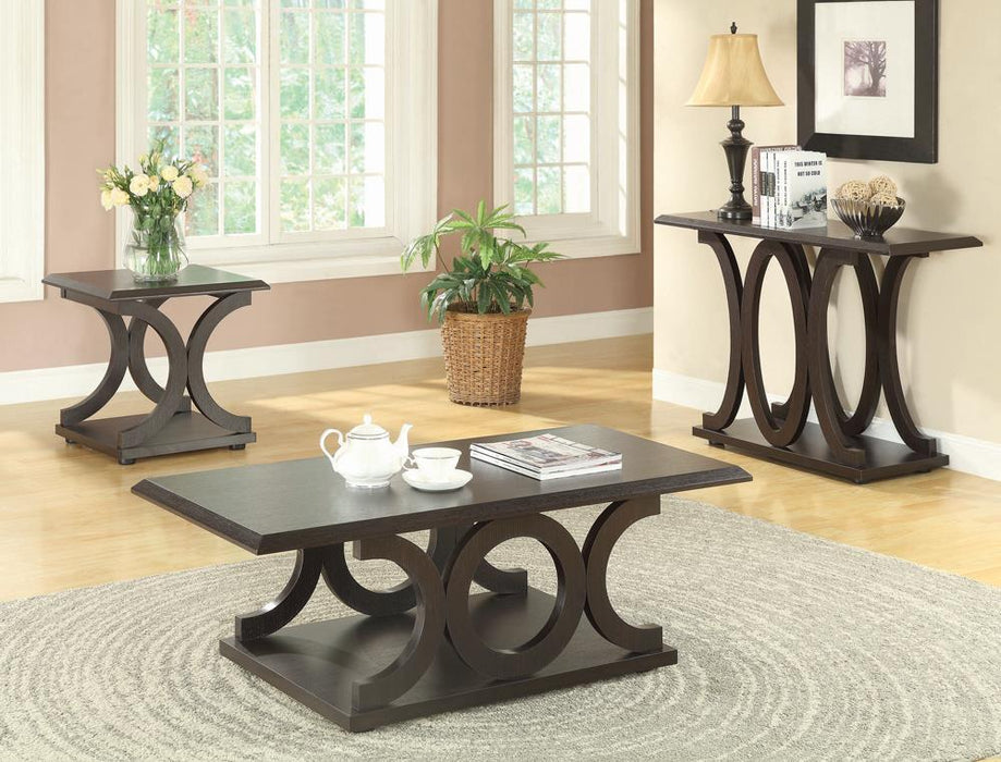 Shelly C-shaped Base Sofa Table Cappuccino