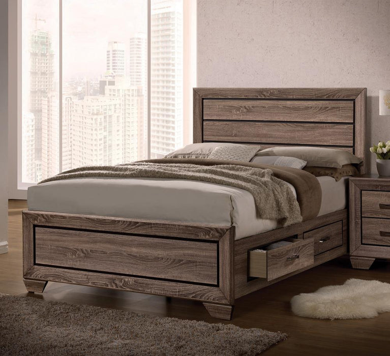 Kauffman California King, E.king, & Queen Panel Bed Washed Taupe - American Home Express Outlet (San Antonio, TX)