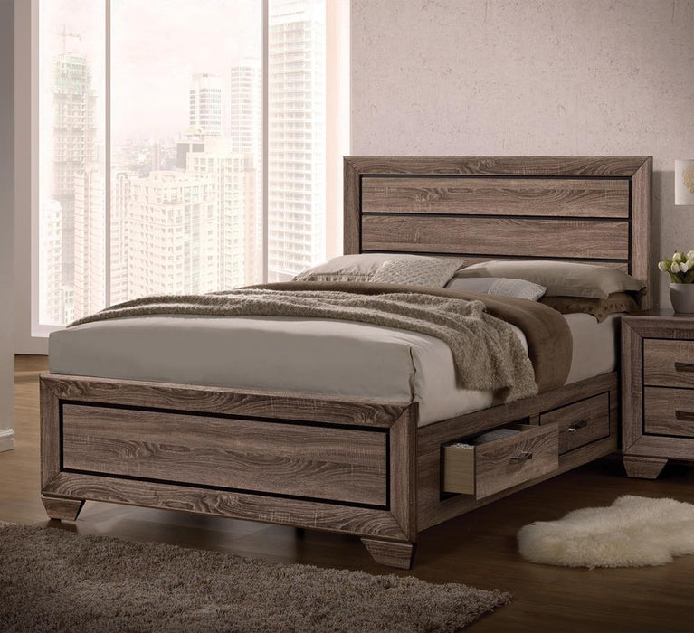 Kauffman California King, E.king, & Queen Panel Bed Washed Taupe - American Home Express Outlet (San Antonio, TX)