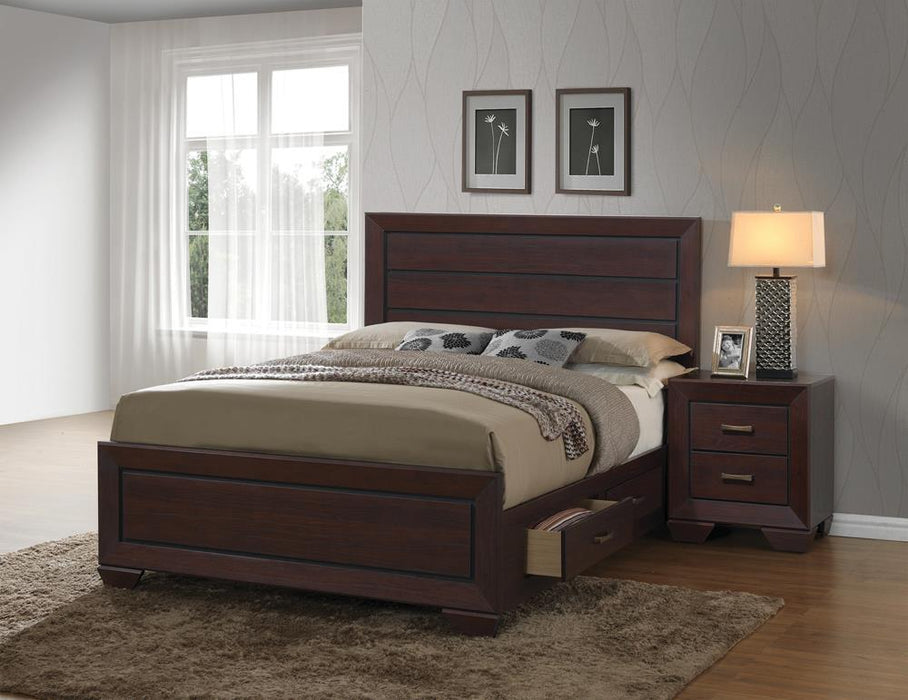 Kauffman California King, Eastren King, & Queen Panel Bed Dark Cocoa - American Home Express Outlet (San Antonio, TX)