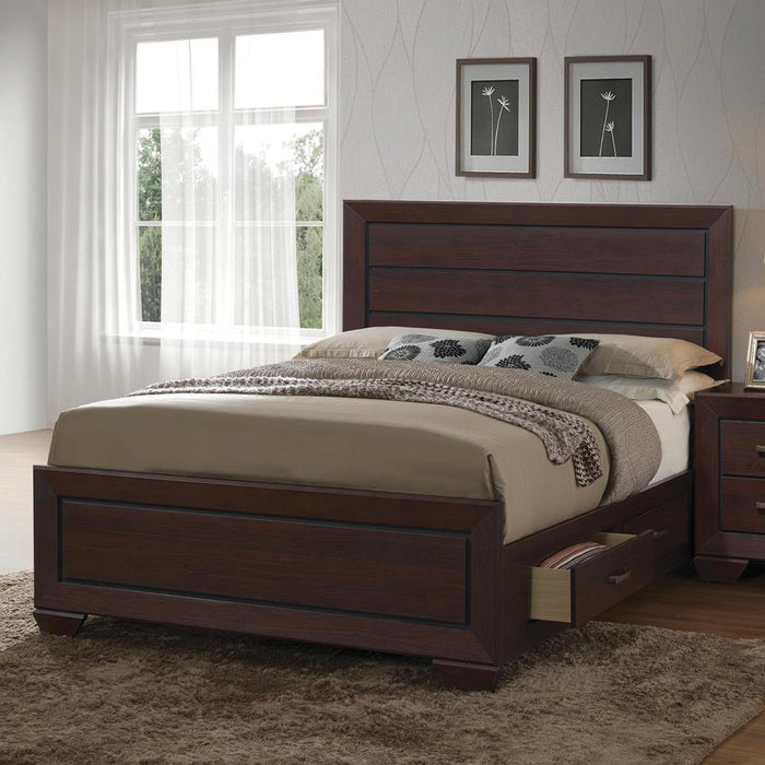 Kauffman California King, Eastren King, & Queen Panel Bed Dark Cocoa - American Home Express Outlet (San Antonio, TX)