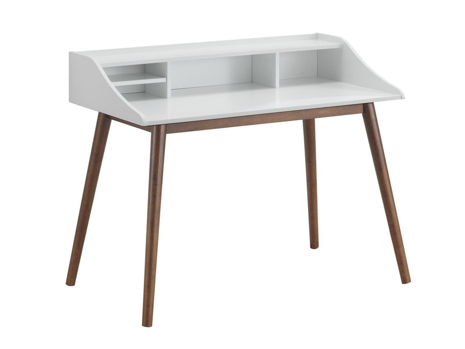 Percy 4-Compartment Writing Desk White and Walnut