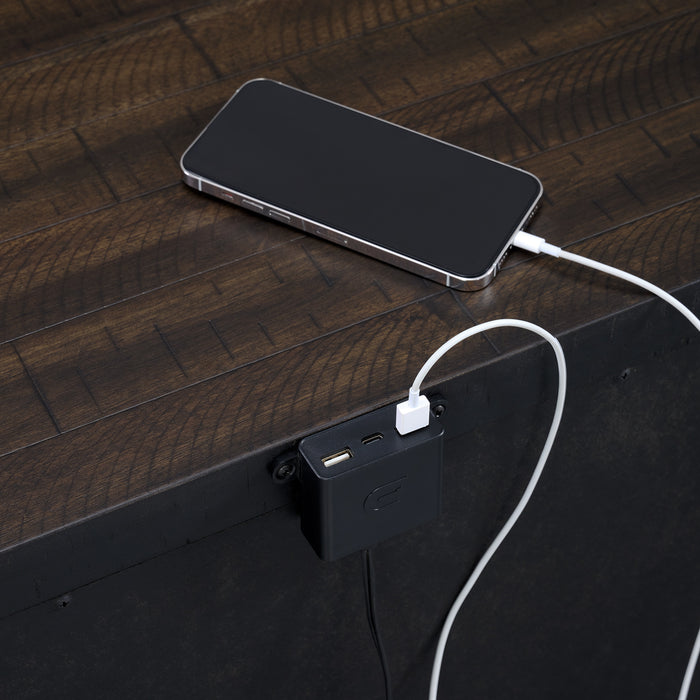 Colorado City 2-Drawer Nightstand with USB in Charcoal - American Home Express Outlet (San Antonio, TX)