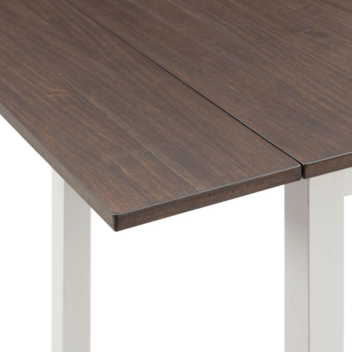 Martin 3 pc Drop Leaf Dining Set (Dark Brown Top - White Base) - American Home Express Outlet (San Antonio, TX)