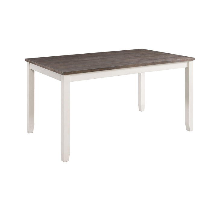 Martin 6 Pc Dining set (Table+ 4 + Bench) (Dark Brown Top - White Base) - American Home Express Outlet (San Antonio, TX)