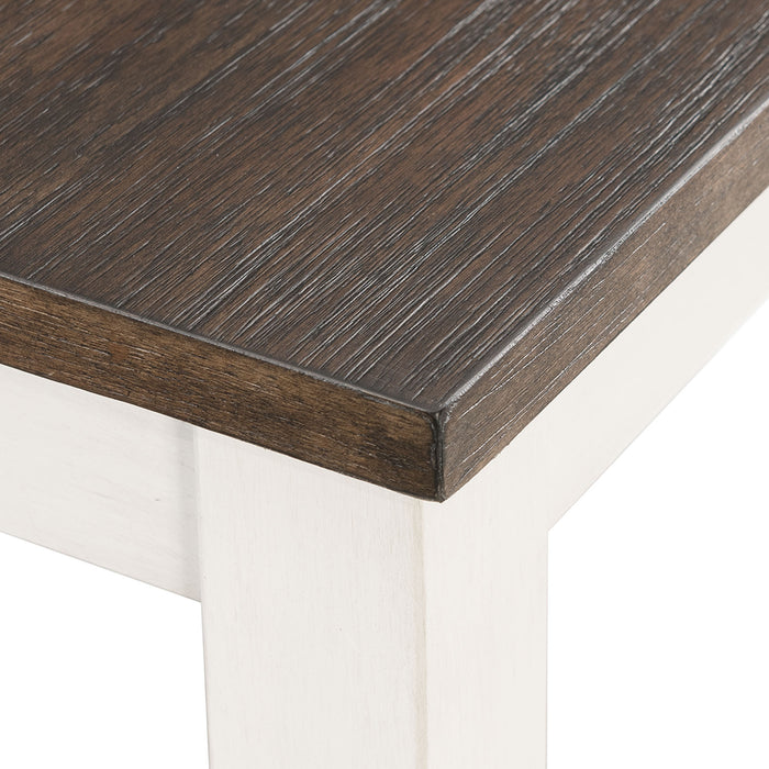 Martin 6 Pc Dining set (Table+ 4 + Bench) (Dark Brown Top - White Base) - American Home Express Outlet (San Antonio, TX)
