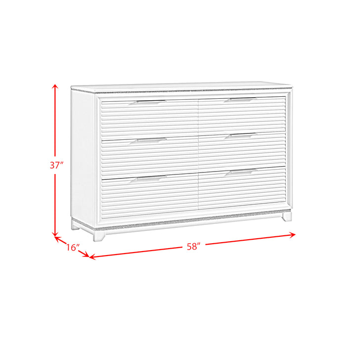Denmark 6-Drawer Dresser in White - American Home Express Outlet (San Antonio, TX)