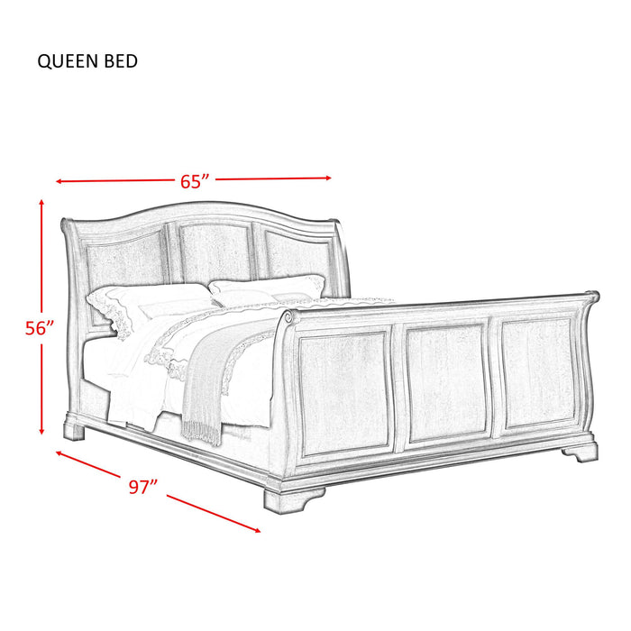 Cameron Cherry Queen Sleigh Bed