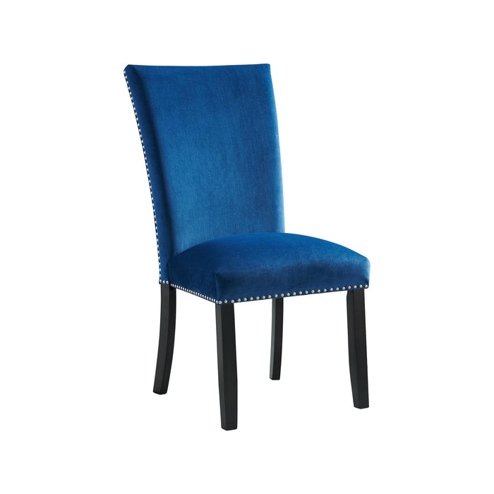 Francesca Blue Velvet Side Chair Set of 2