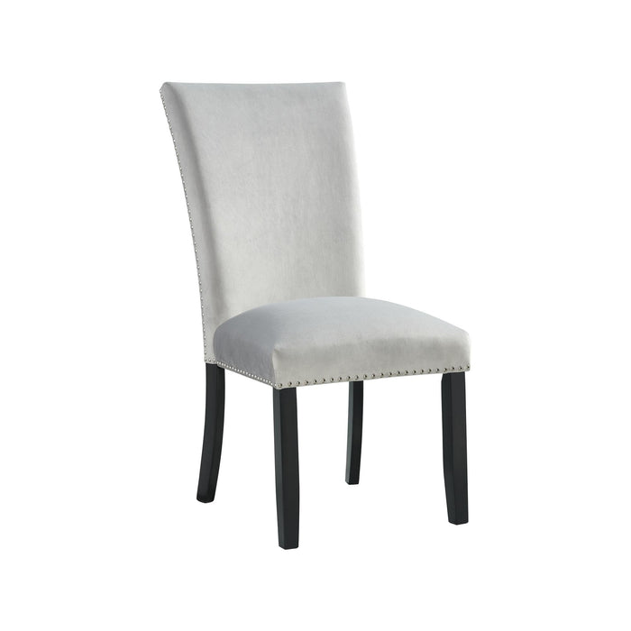 Francesca Gray Velvet Side Chair set of 2